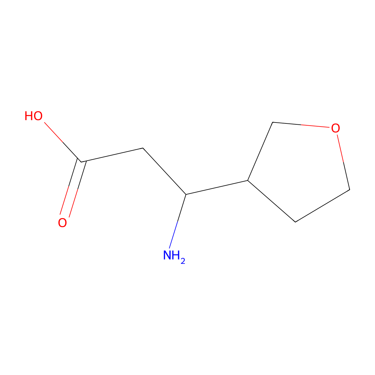 3-Amino-3-(tetrahydrofuran-3-yl)propanoic acid molecular structure, CAS 773126-32-2