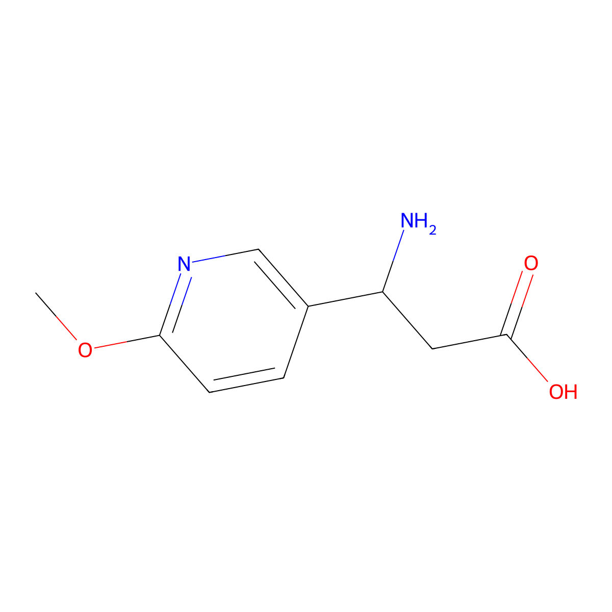 3-Amino-3-(6-methoxypyridin-3-yl)propanoic acid molecular structure, CAS 773126-35-5