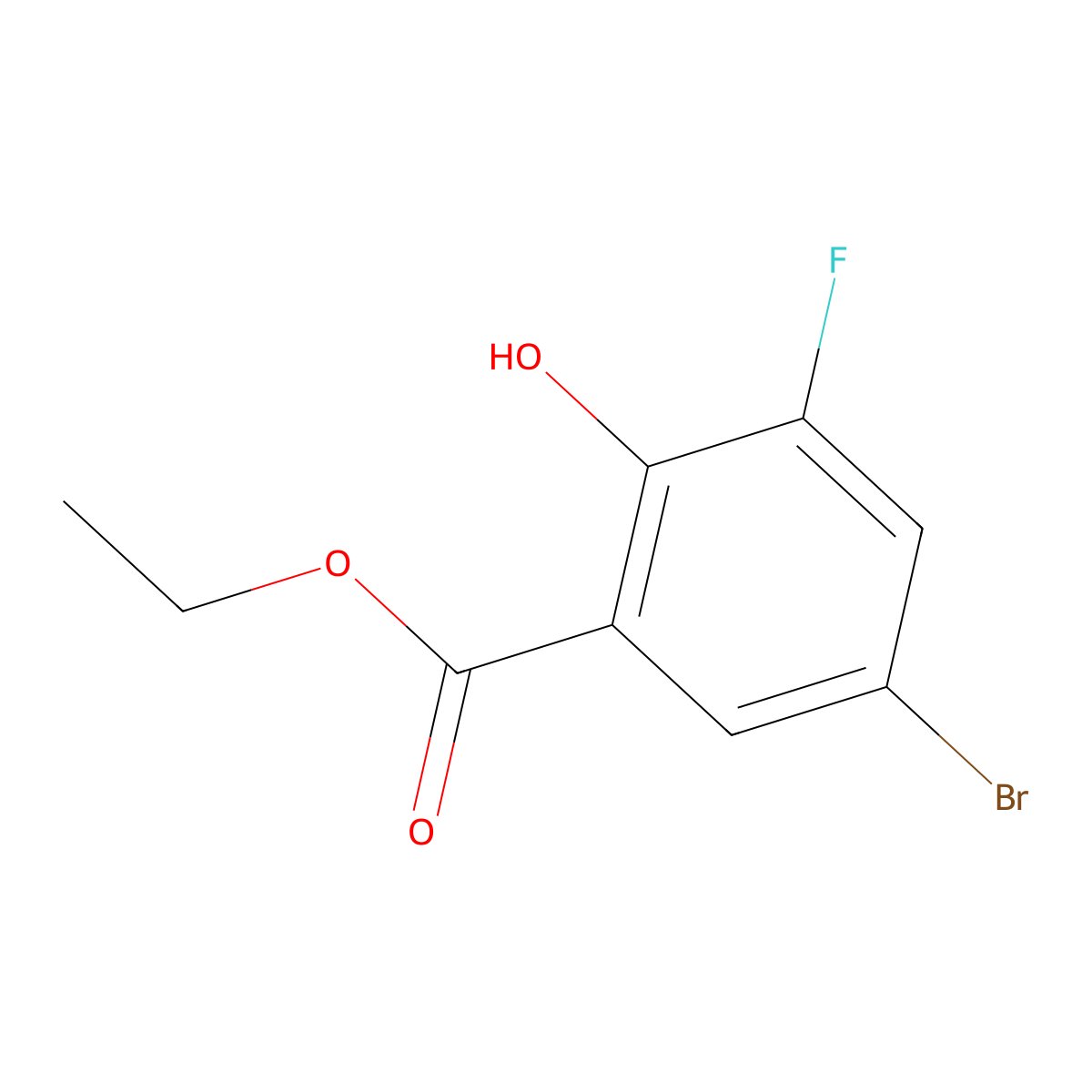 Ethyl 5-bromo-3-fluoro-2-hydroxybenzoate molecular structure, CAS 773128-65-7