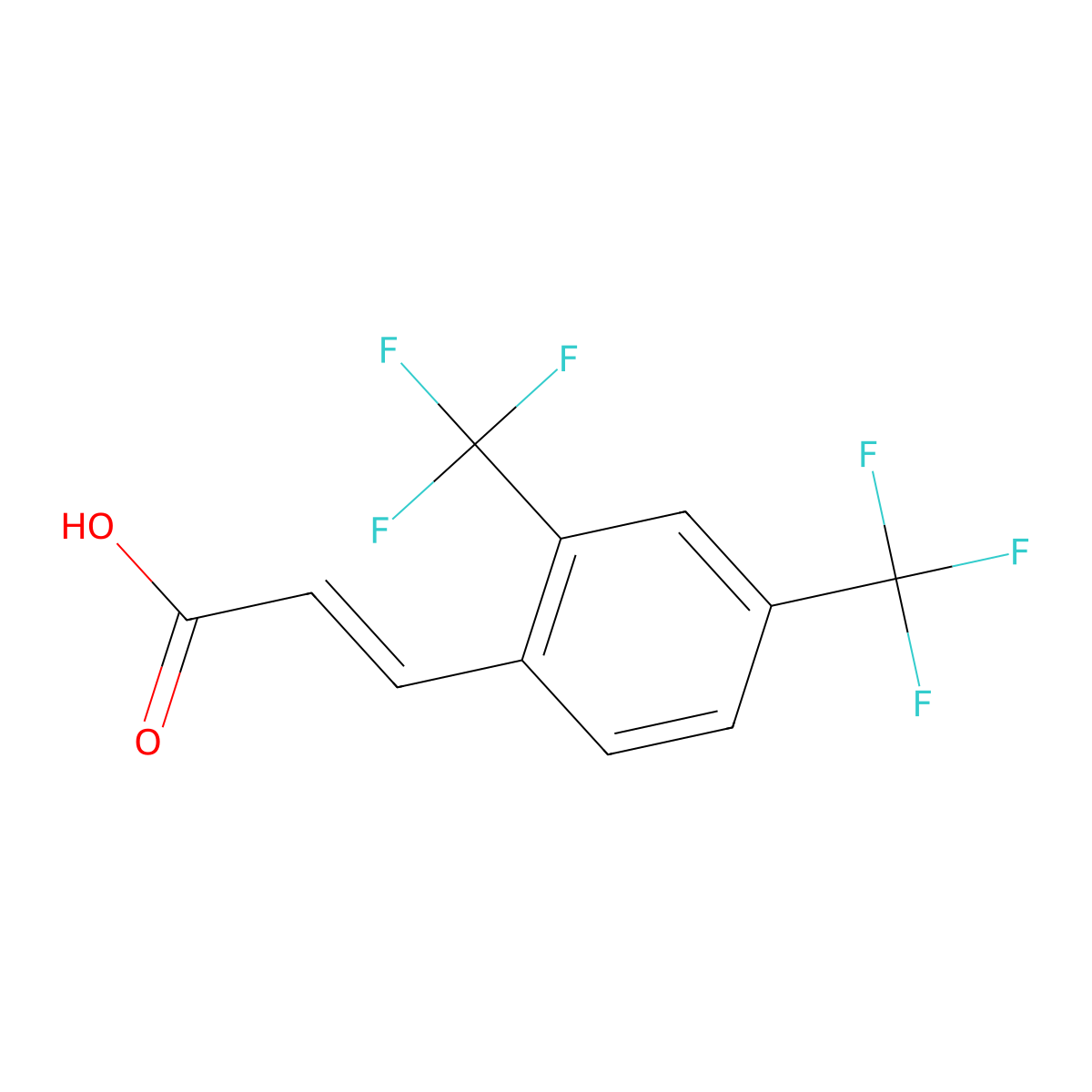 2,4-Bis(trifluoromethyl)cinnamic acid molecular structure, CAS 773129-10-5
