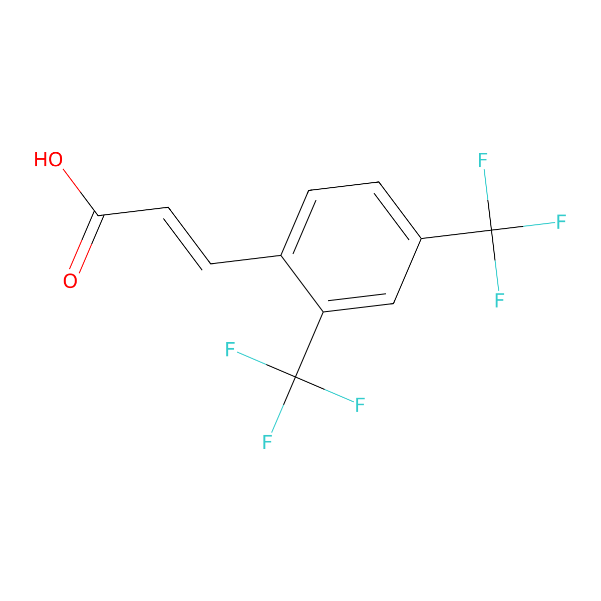 2,4-Bis(trifluoromethyl)cinnamic acid molecular structure, CAS 773129-10-5