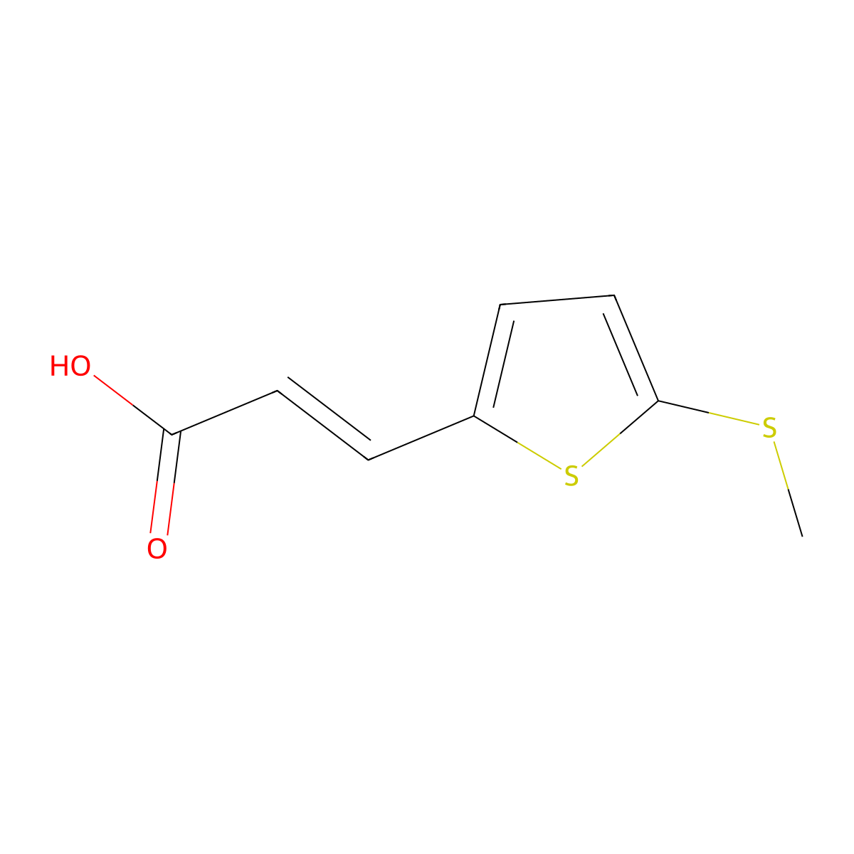 (2E)-3-[5-(methylsulfanyl)thiophen-2-yl]prop-2-enoic acid molecular structure, CAS 773129-18-3