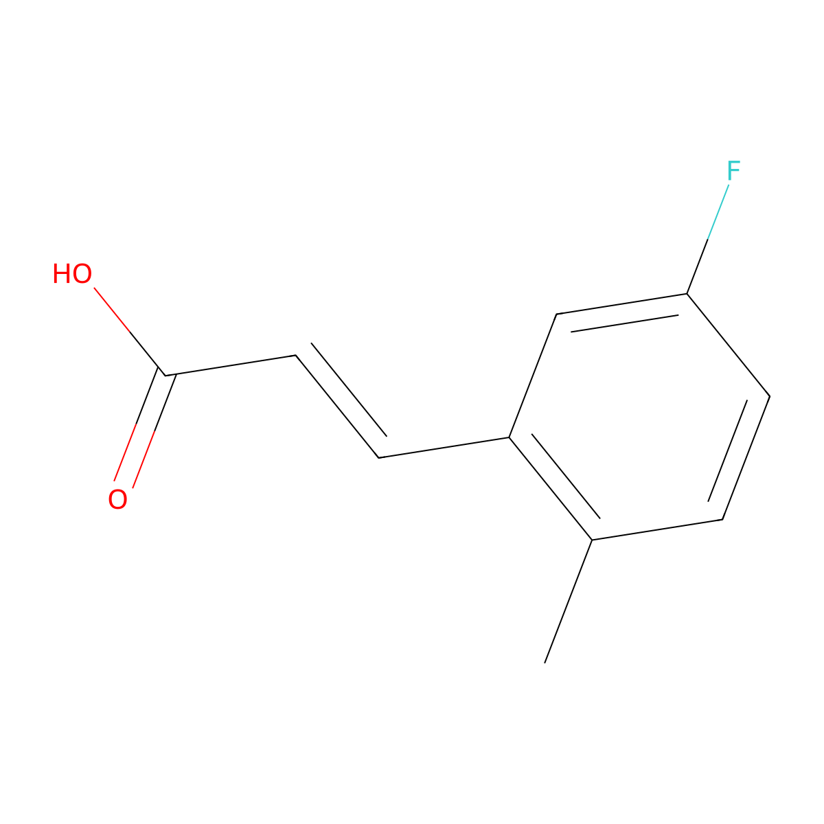 5-Fluoro-2-methylcinnamic acid molecular structure, CAS 773129-47-8