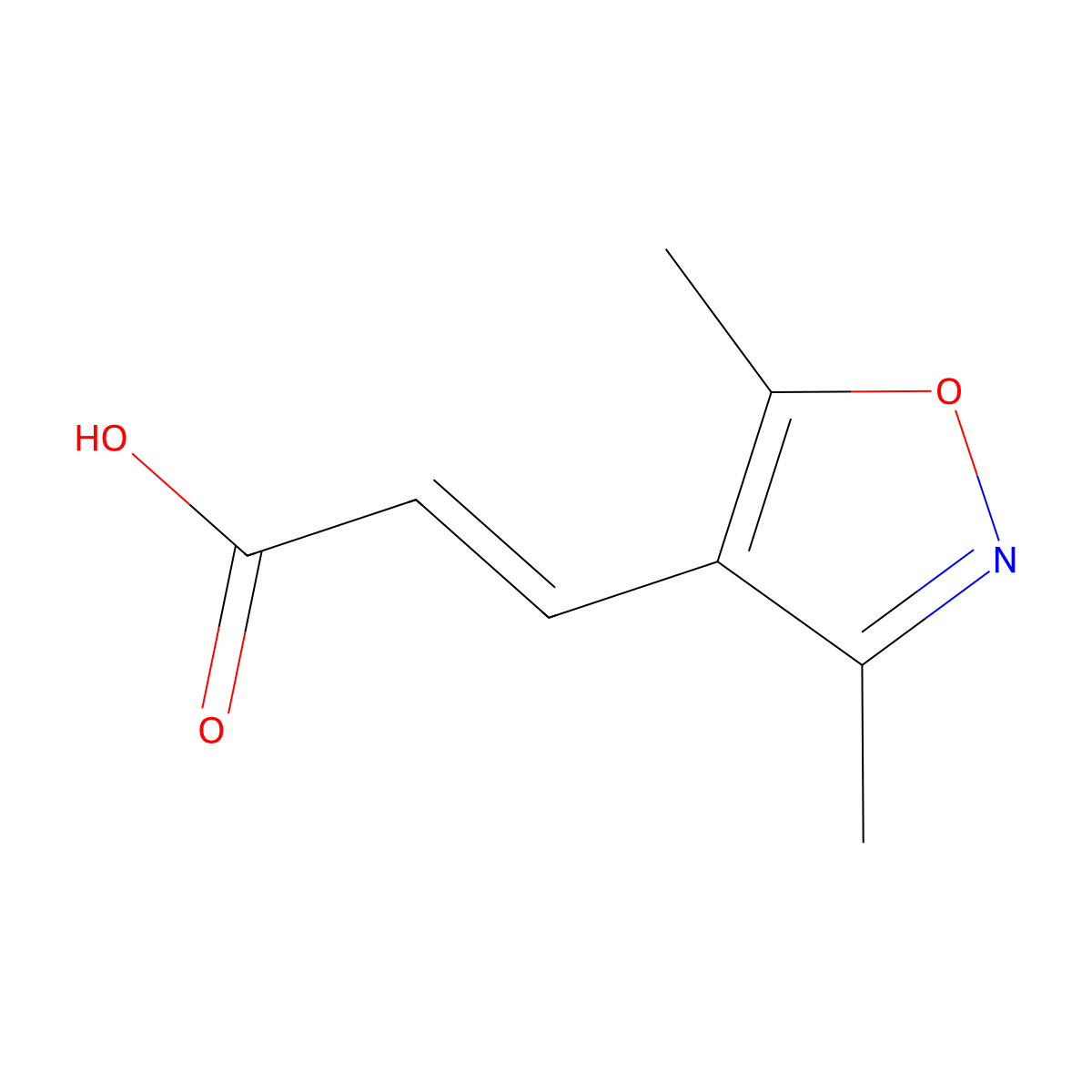 (2E)-3-(3,5-dimethylisoxazol-4-yl)acrylic acid molecular structure, CAS 773129-55-8