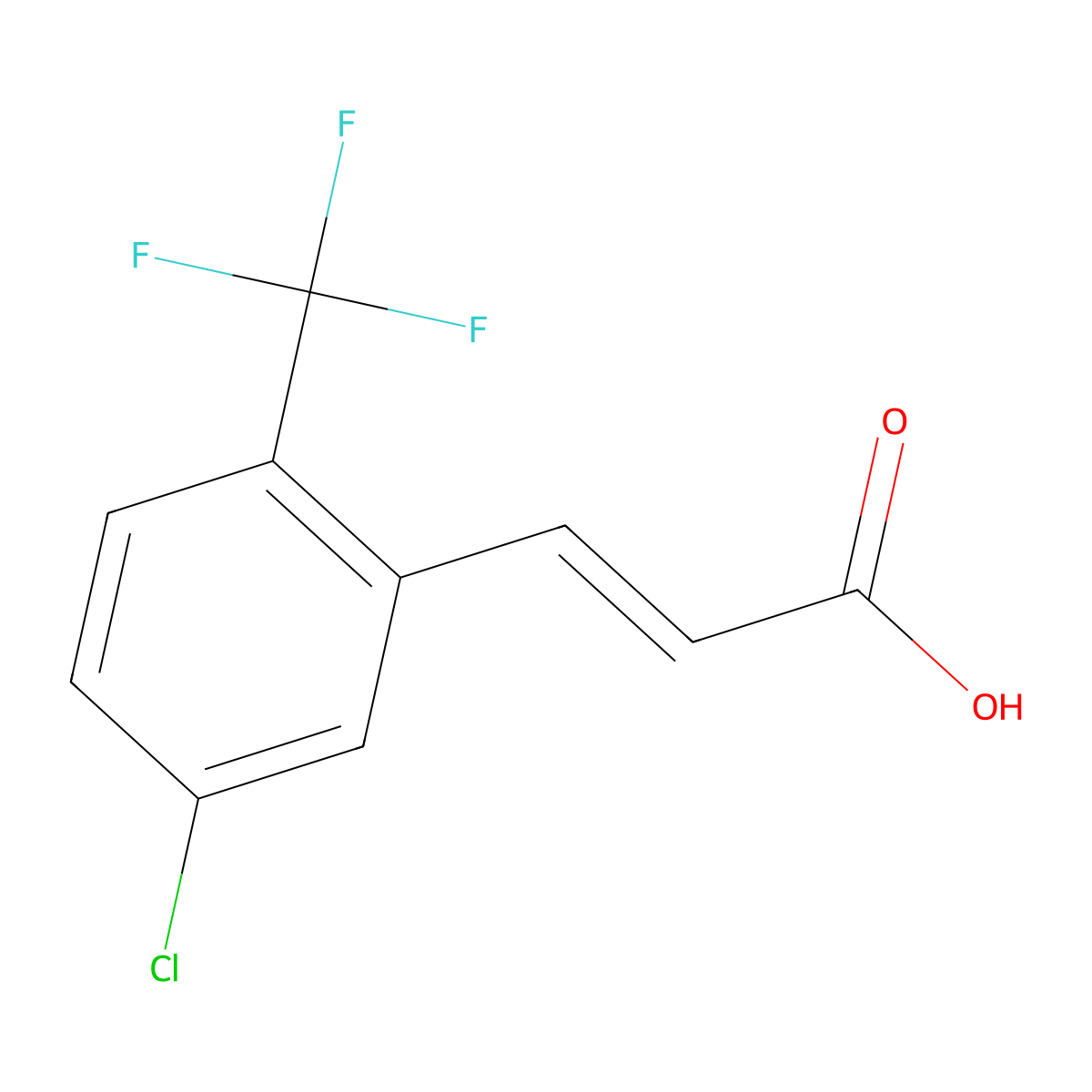 5-Chloro-2-(trifluoromethyl)cinnamic acid molecular structure, CAS 773129-56-9