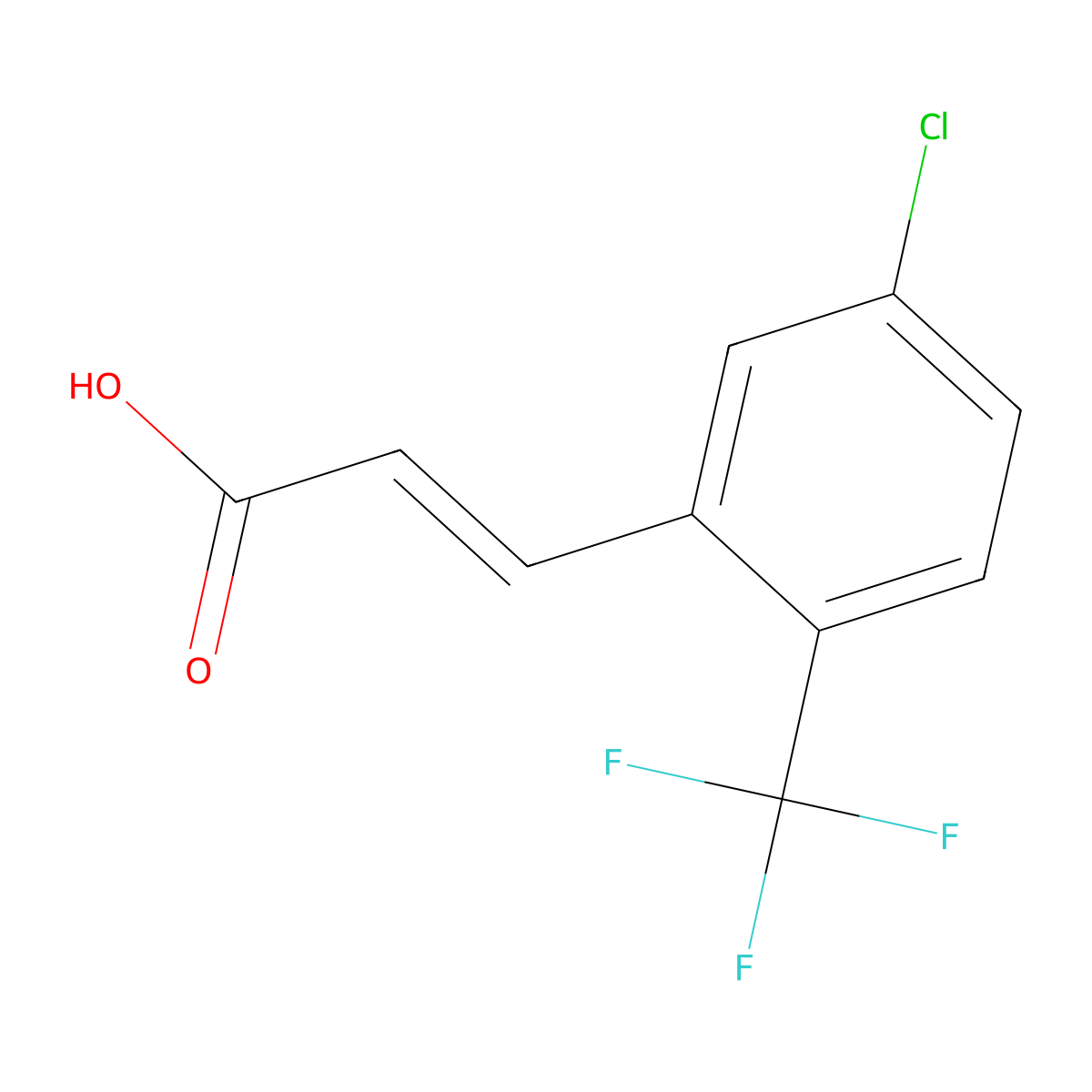 5-Chloro-2-(trifluoromethyl)cinnamic acid molecular structure, CAS 773129-56-9