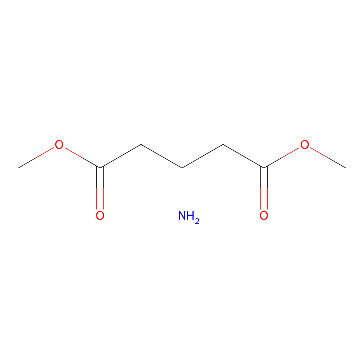 Dimethyl 3-aminopentanedioate molecular structure, CAS 77313-09-8