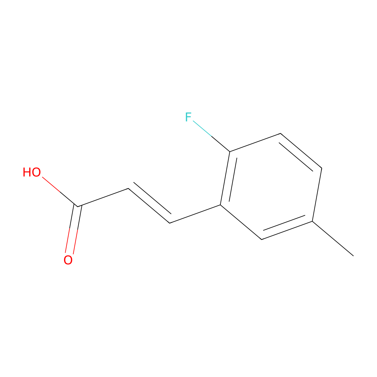 2-Fluoro-5-methylcinnamic acid molecular structure, CAS 773130-21-5