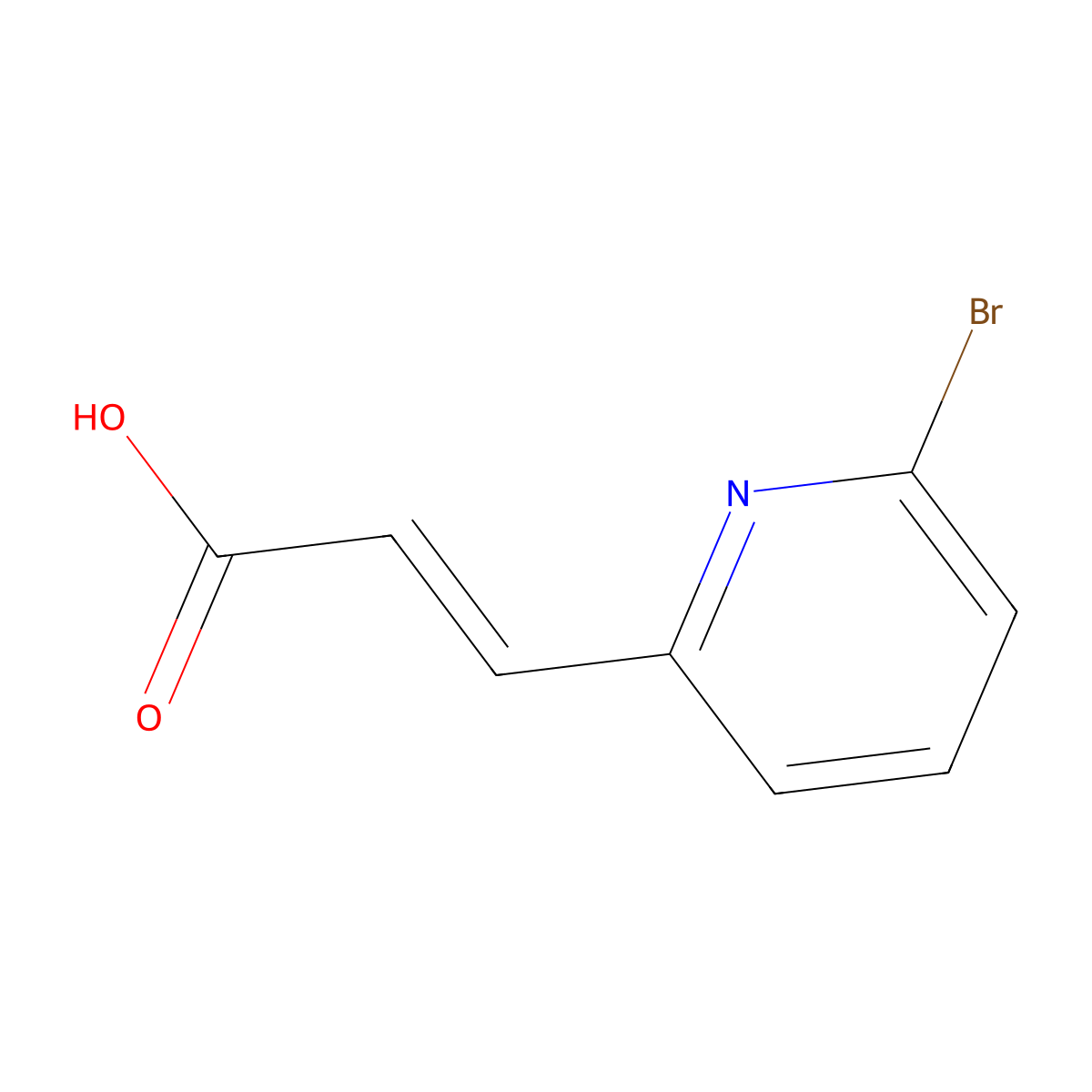 (E)-3-(6-Bromopyridin-2-YL)acrylic acid molecular structure, CAS 773130-29-3