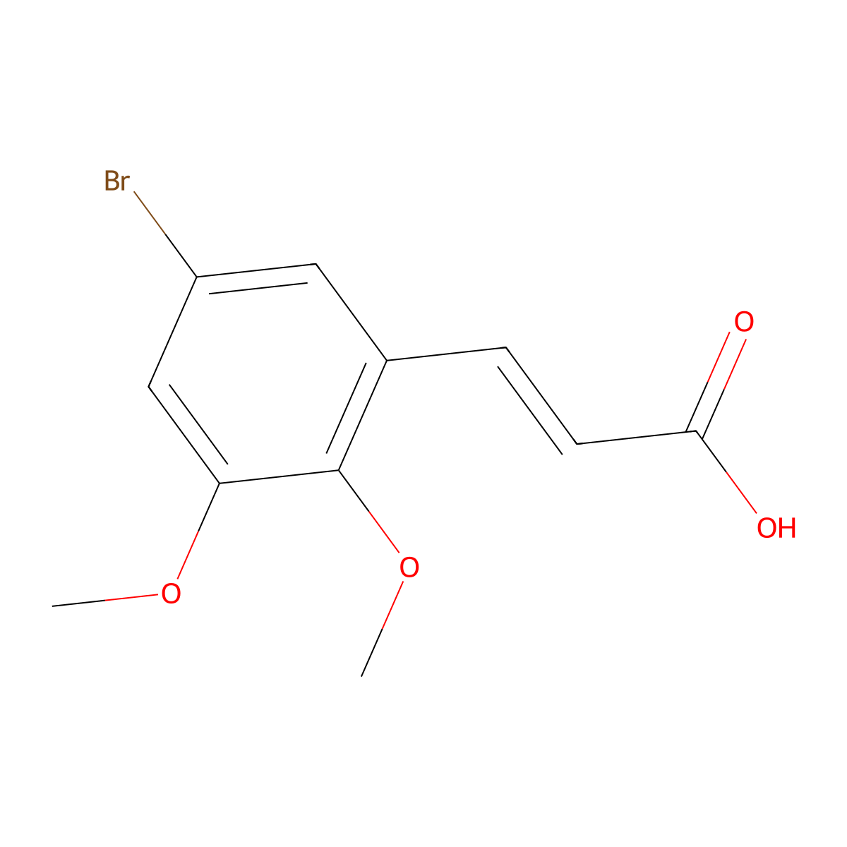 (E)-3-(5-Bromo-2,3-dimethoxyphenyl)acrylic acid molecular structure, CAS 773130-34-0