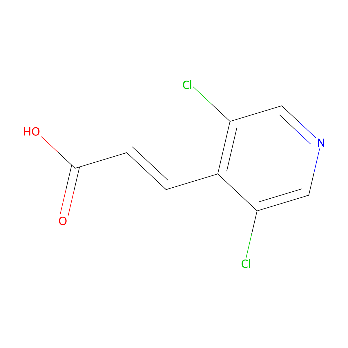 3-(3,5-Dichloropyridin-4-yl)prop-2-enoic acid molecular structure, CAS 773130-42-0