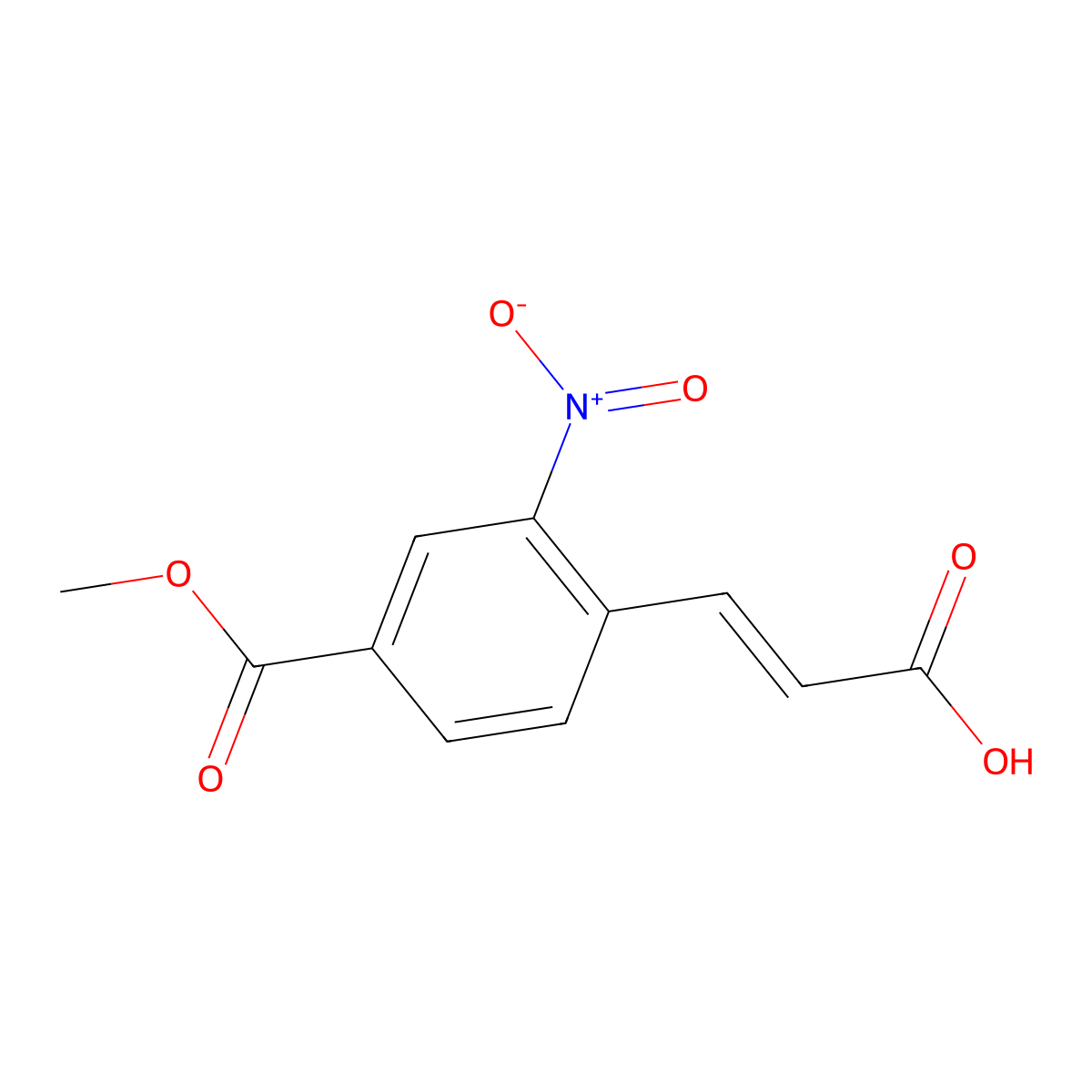 (E)-3-(4-(methoxycarbonyl)-2-nitrophenyl)acrylic acid molecular structure, CAS 773130-43-1