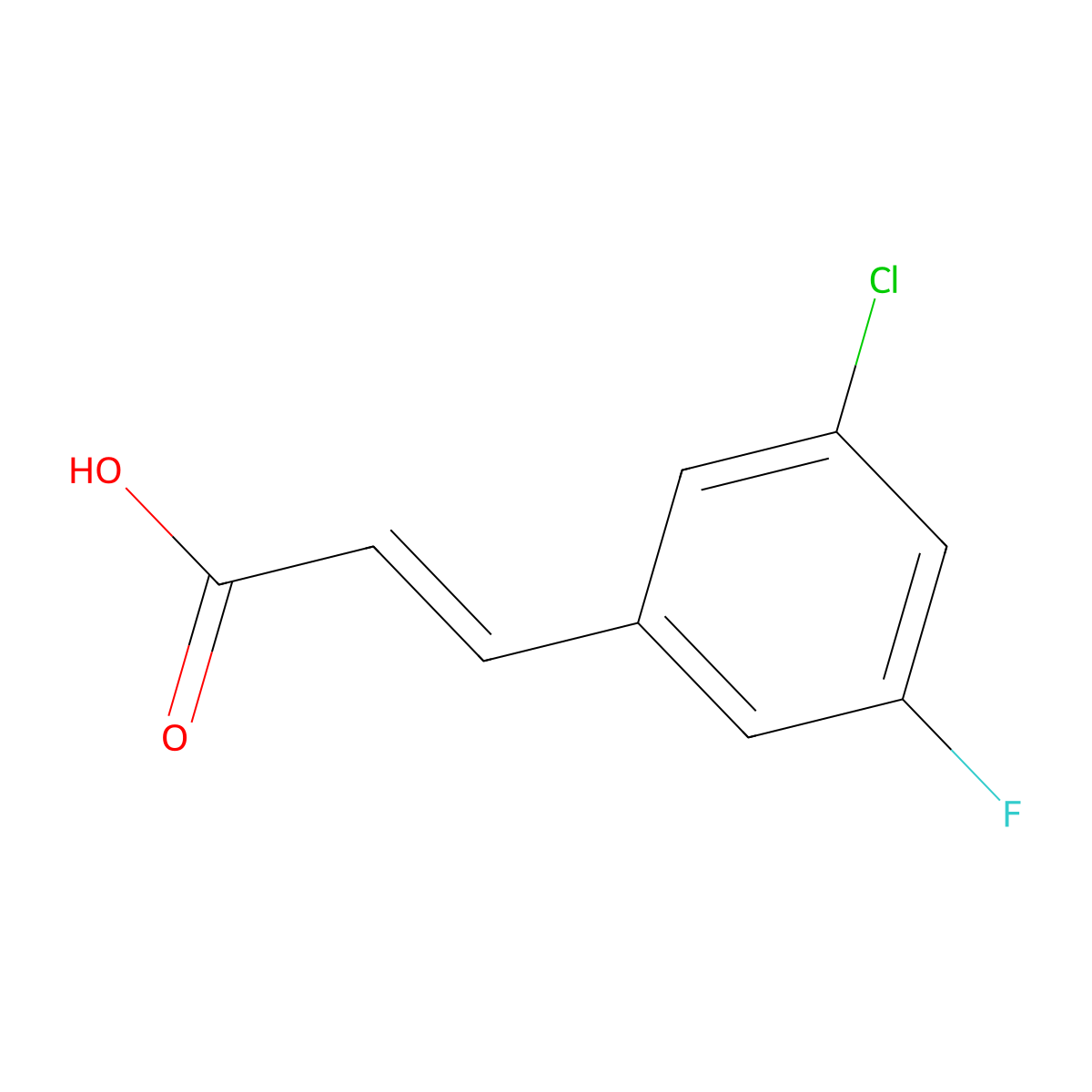3-Chloro-5-fluorocinnamic acid molecular structure, CAS 773132-05-1