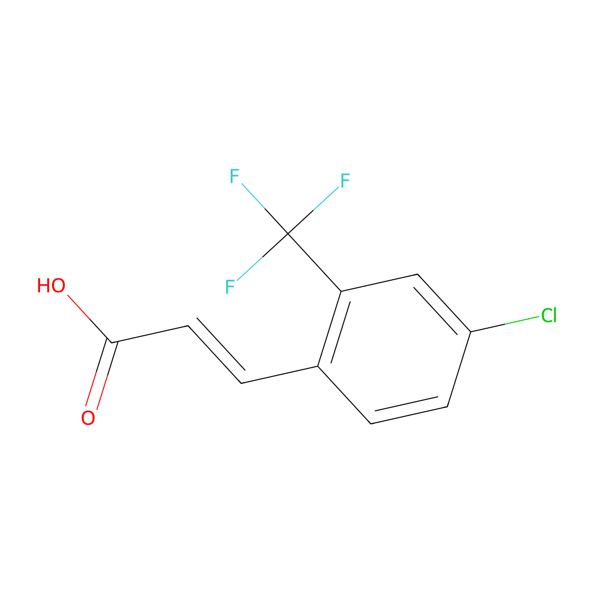 4-Chloro-2-(trifluoromethyl)cinnamic acid molecular structure, CAS 773132-29-9