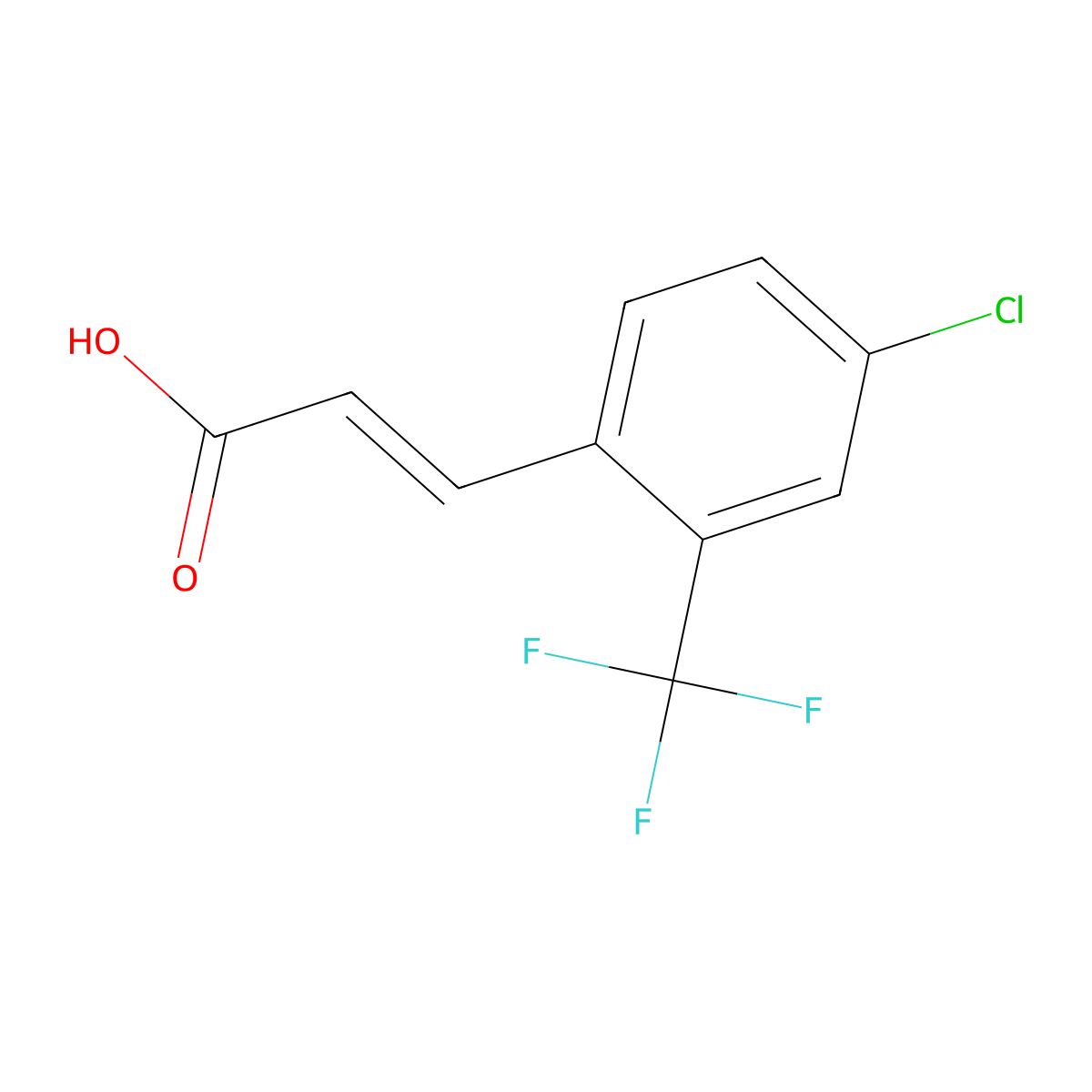 4-Chloro-2-(trifluoromethyl)cinnamic acid molecular structure, CAS 773132-29-9
