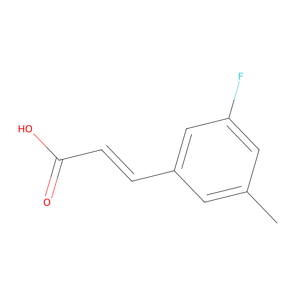 3-Fluoro-5-methylcinnamic acid molecular structure, CAS 773132-32-4