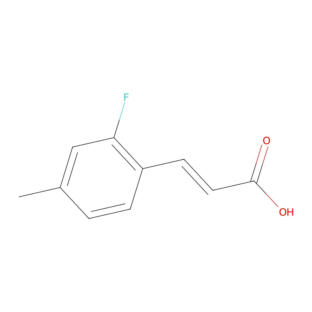 2-Fluoro-4-methylcinnamic acid molecular structure, CAS 773132-33-5