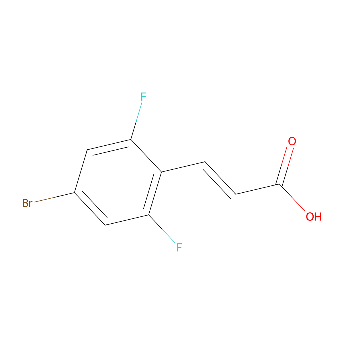 3-(4-Bromo-2,6-difluorophenyl)prop-2-enoic acid molecular structure, CAS 773132-34-6