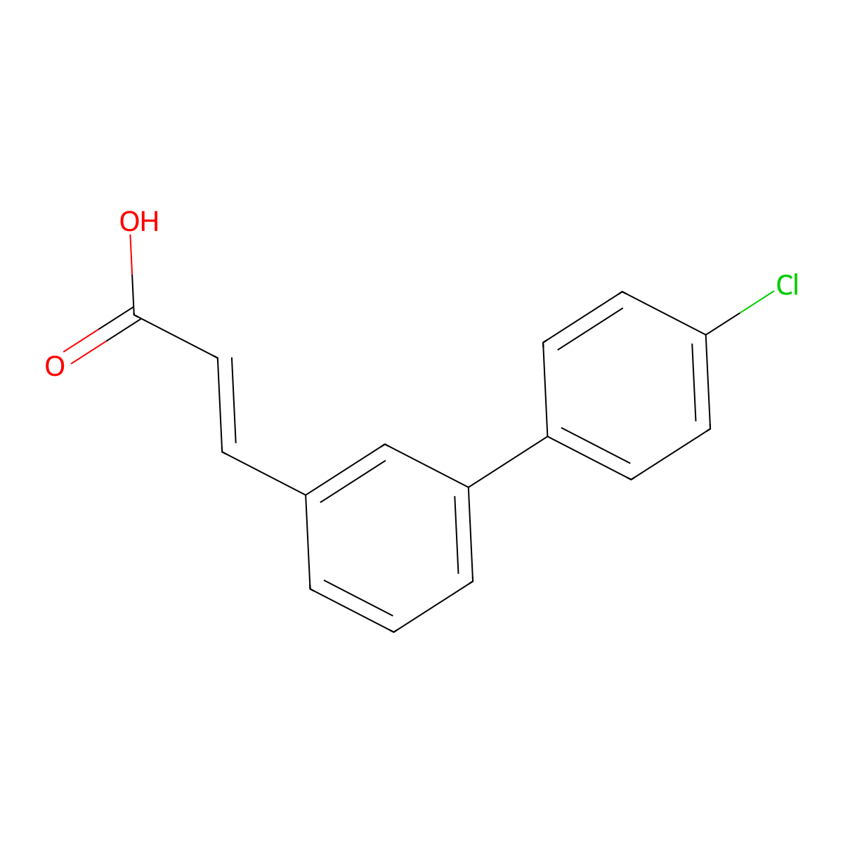 (2E)-3-[3-(4-chlorophenyl)phenyl]prop-2-enoic acid molecular structure, CAS 773132-56-2