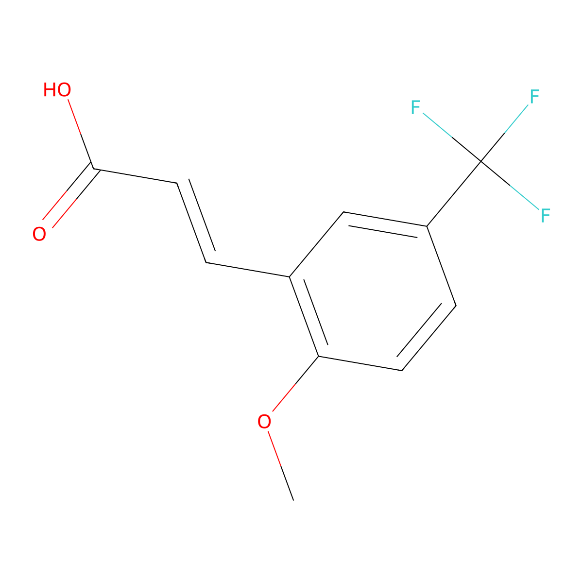 2-Methoxy-5-(trifluoromethyl)cinnamic acid molecular structure, CAS 773133-16-7