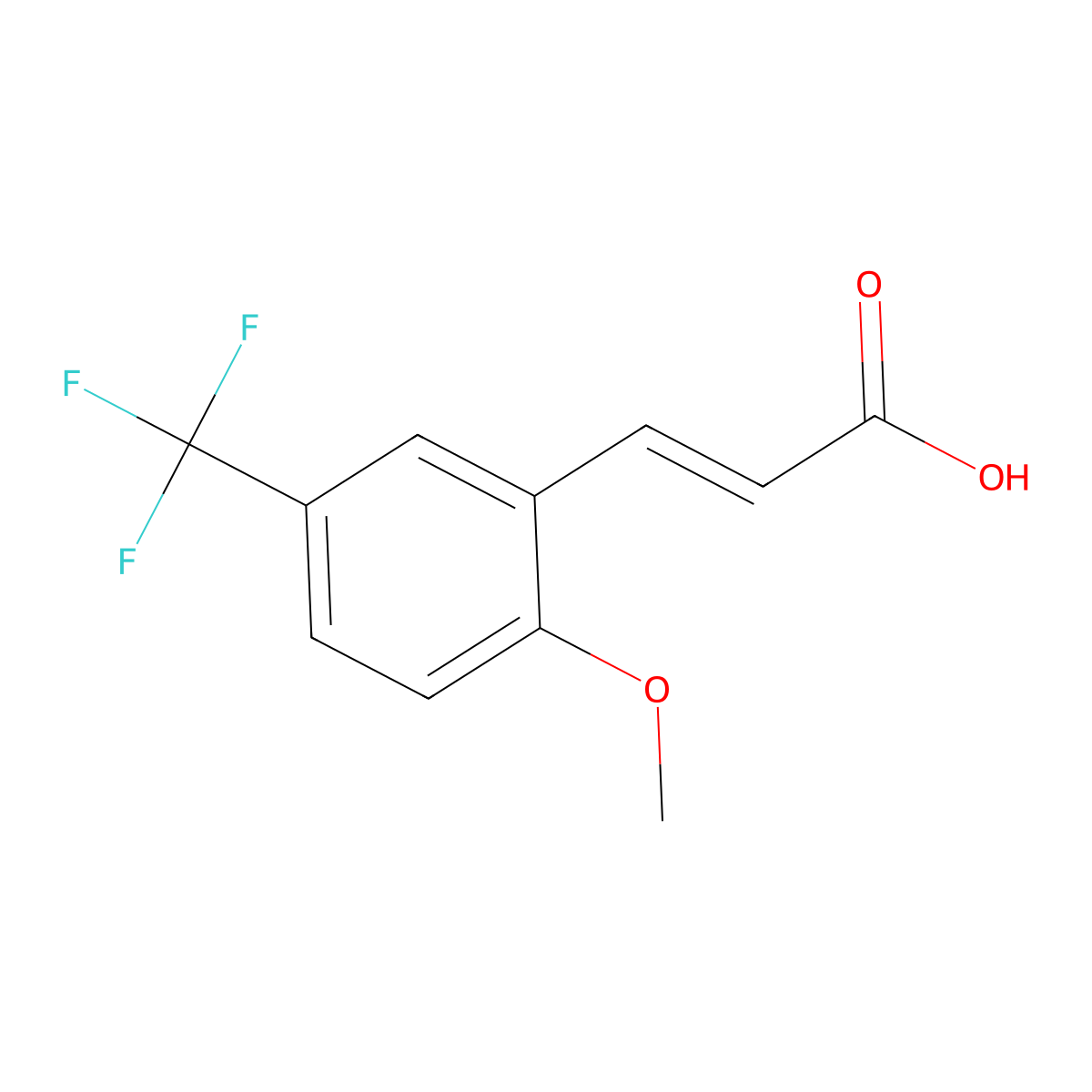 2-Methoxy-5-(trifluoromethyl)cinnamic acid molecular structure, CAS 773133-16-7