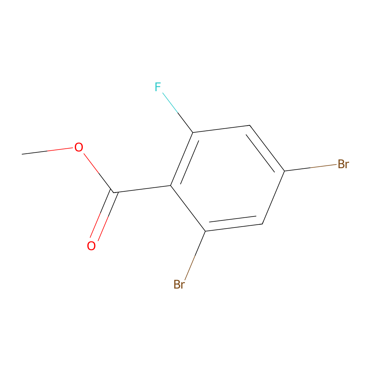 Methyl 2,4-dibromo-6-fluorobenzoate molecular structure, CAS 773134-10-4