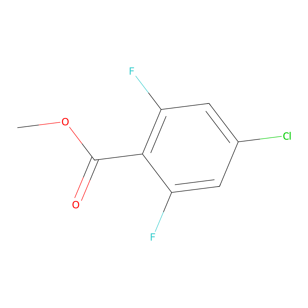 Methyl 4-chloro-2,6-difluorobenzoate molecular structure, CAS 773134-12-6