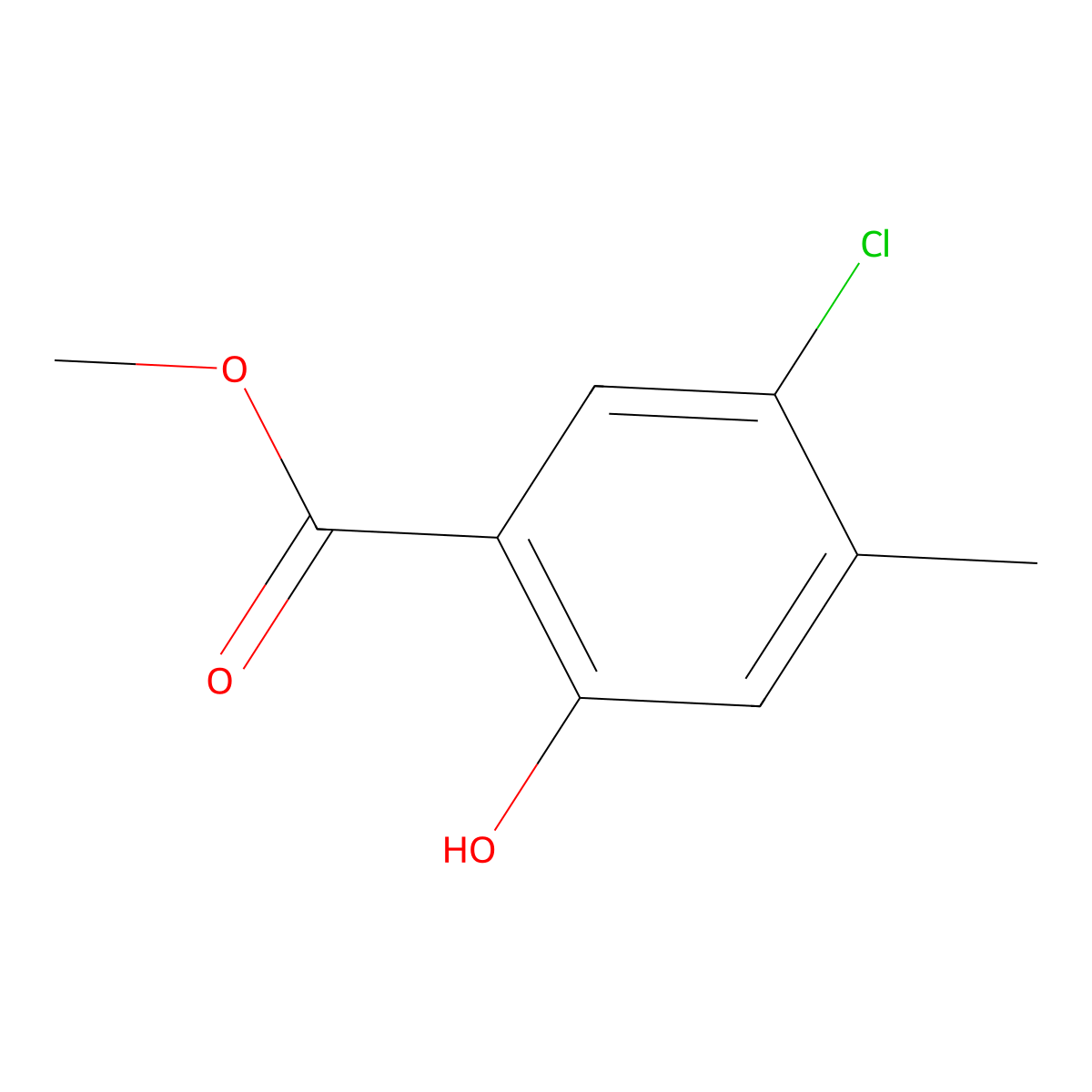 Methyl 5-chloro-2-hydroxy-4-methylbenzoate molecular structure, CAS 773134-18-2
