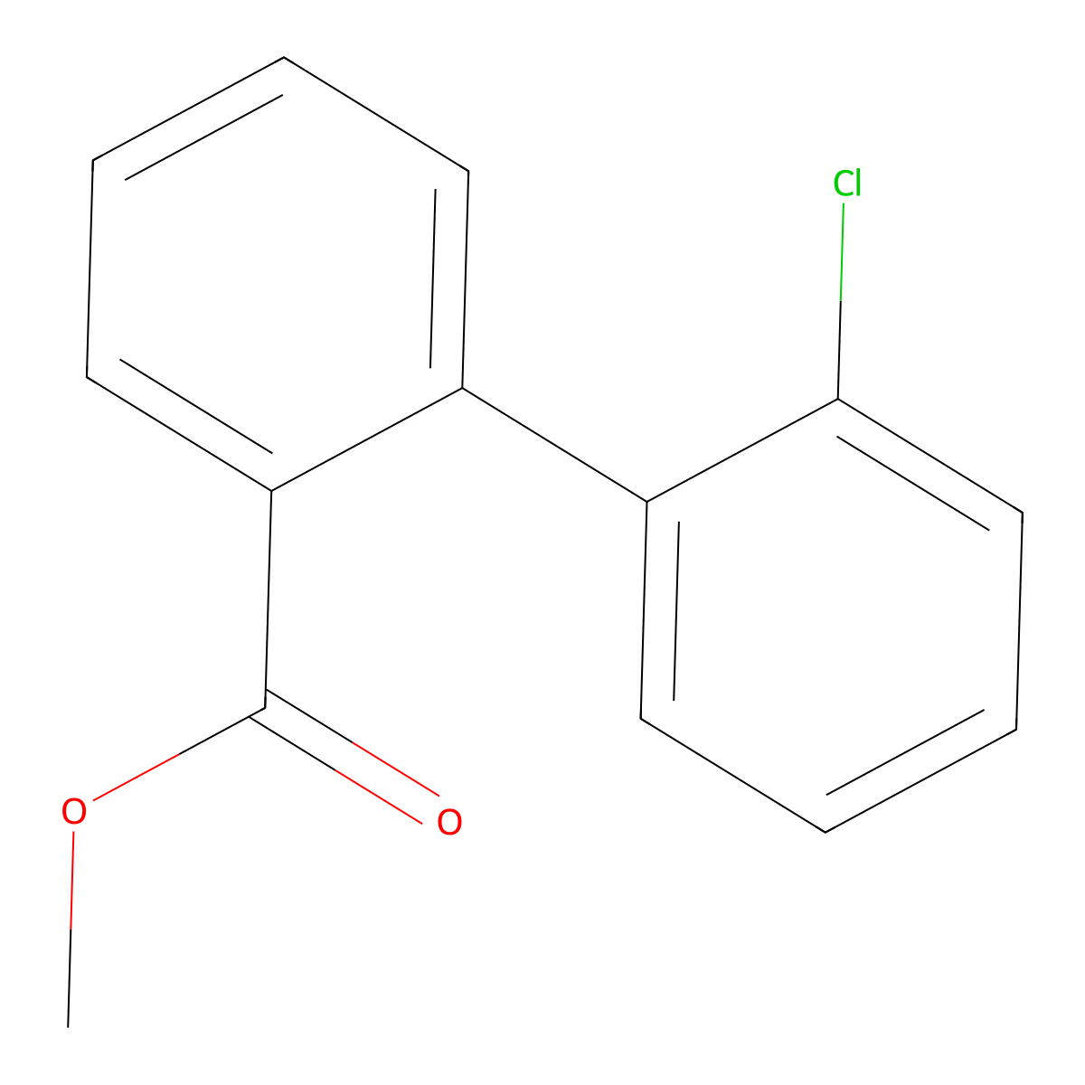 Methyl 2'-chloro[1,1'-biphenyl]-2-carboxylate molecular structure, CAS 773134-31-9