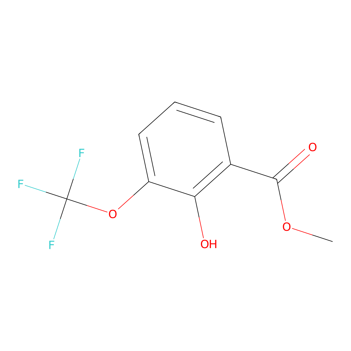 Methyl 2-hydroxy-3-(trifluoromethoxy)benzoate molecular structure, CAS 773134-36-4