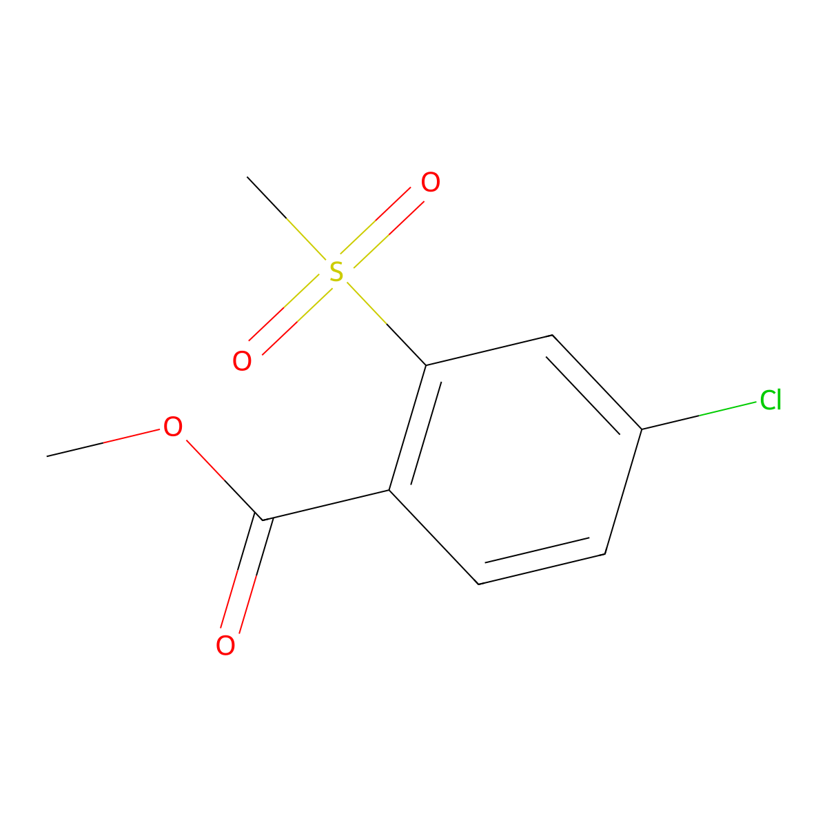 Methyl 4-chloro-2-methanesulfonylbenzoate molecular structure, CAS 773134-42-2