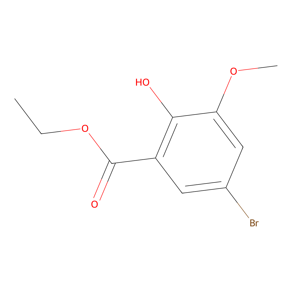 Ethyl 5-bromo-2-hydroxy-3-methoxybenzoate molecular structure, CAS 773134-68-2