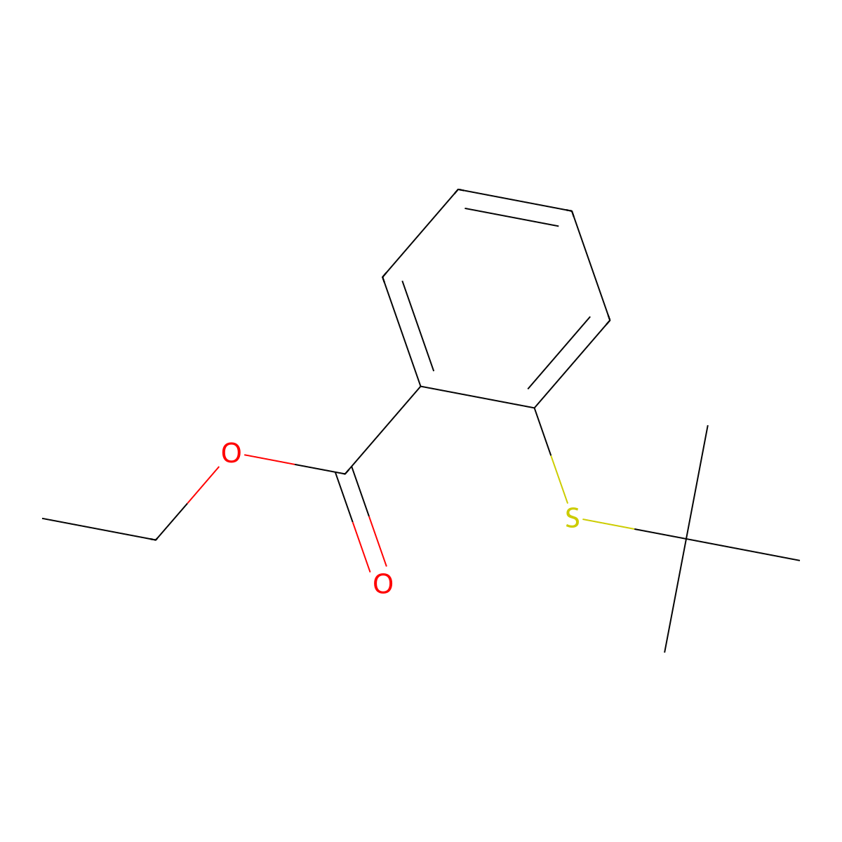 Ethyl 2-[(1,1-dimethylethyl)thio]benzoate molecular structure, CAS 773134-79-5