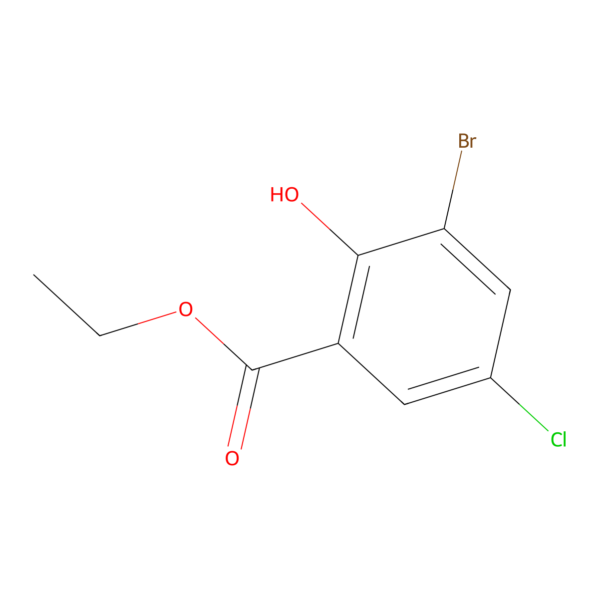 Ethyl 3-bromo-5-chloro-2-hydroxybenzoate molecular structure, CAS 773134-85-3