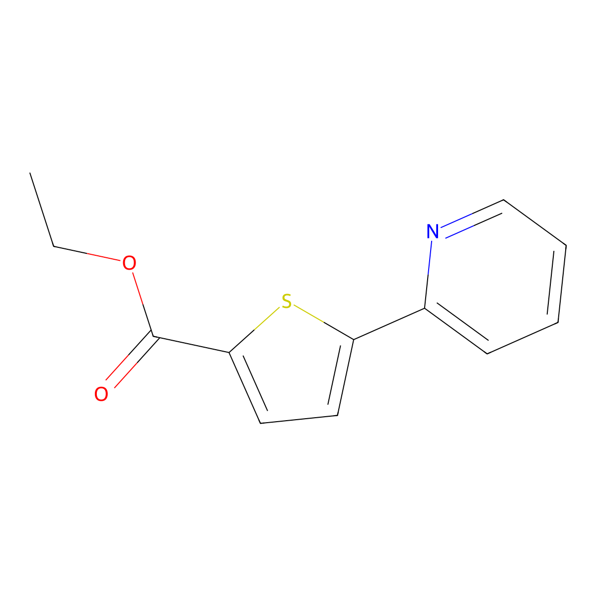 Ethyl 5-(2-pyridinyl)-2-thiophenecarboxylate molecular structure, CAS 773135-02-7