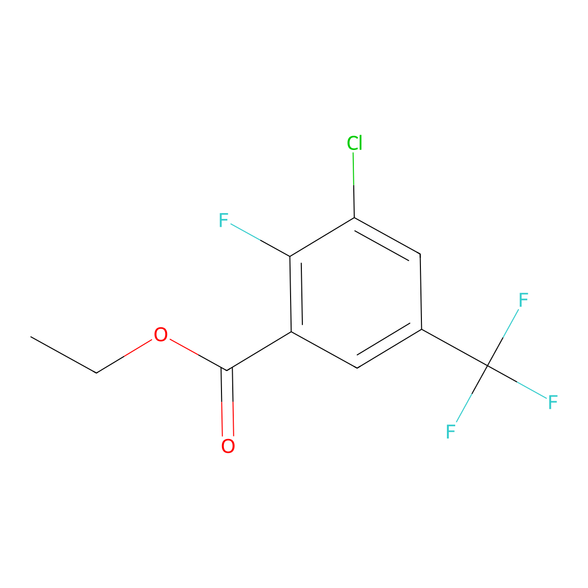 Ethyl 3-chloro-2-fluoro-5-(trifluoromethyl)benzoate molecular structure, CAS 773135-53-8