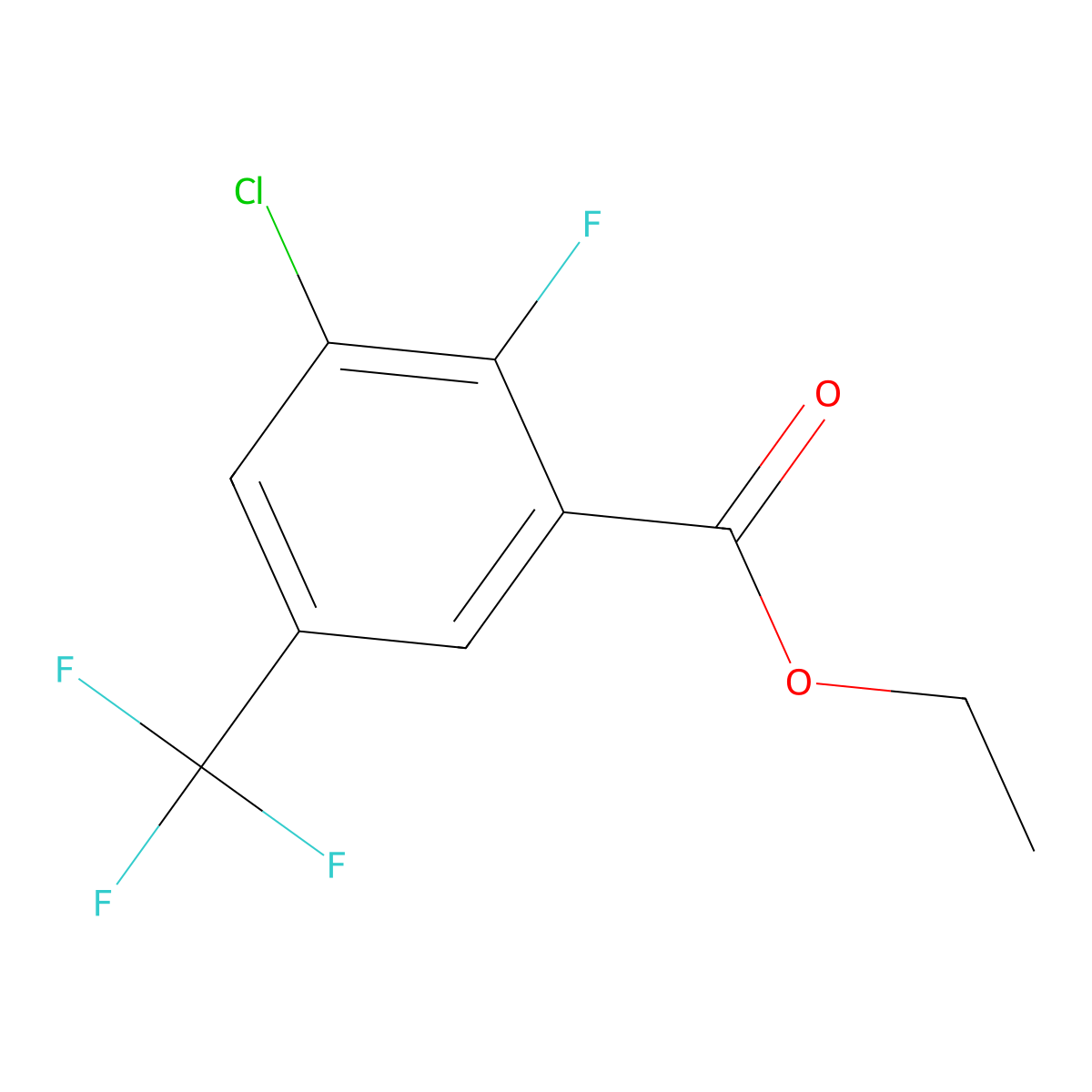 Ethyl 3-chloro-2-fluoro-5-(trifluoromethyl)benzoate molecular structure, CAS 773135-53-8