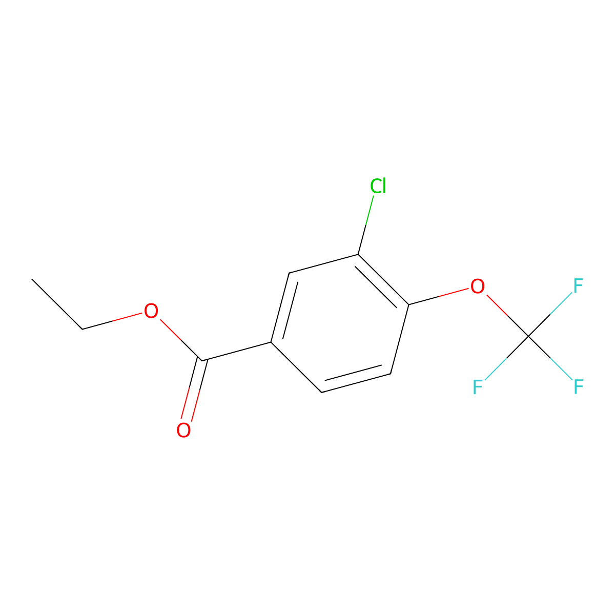 Ethyl 3-chloro-4-(trifluoromethoxy)benzoate molecular structure, CAS 773135-54-9