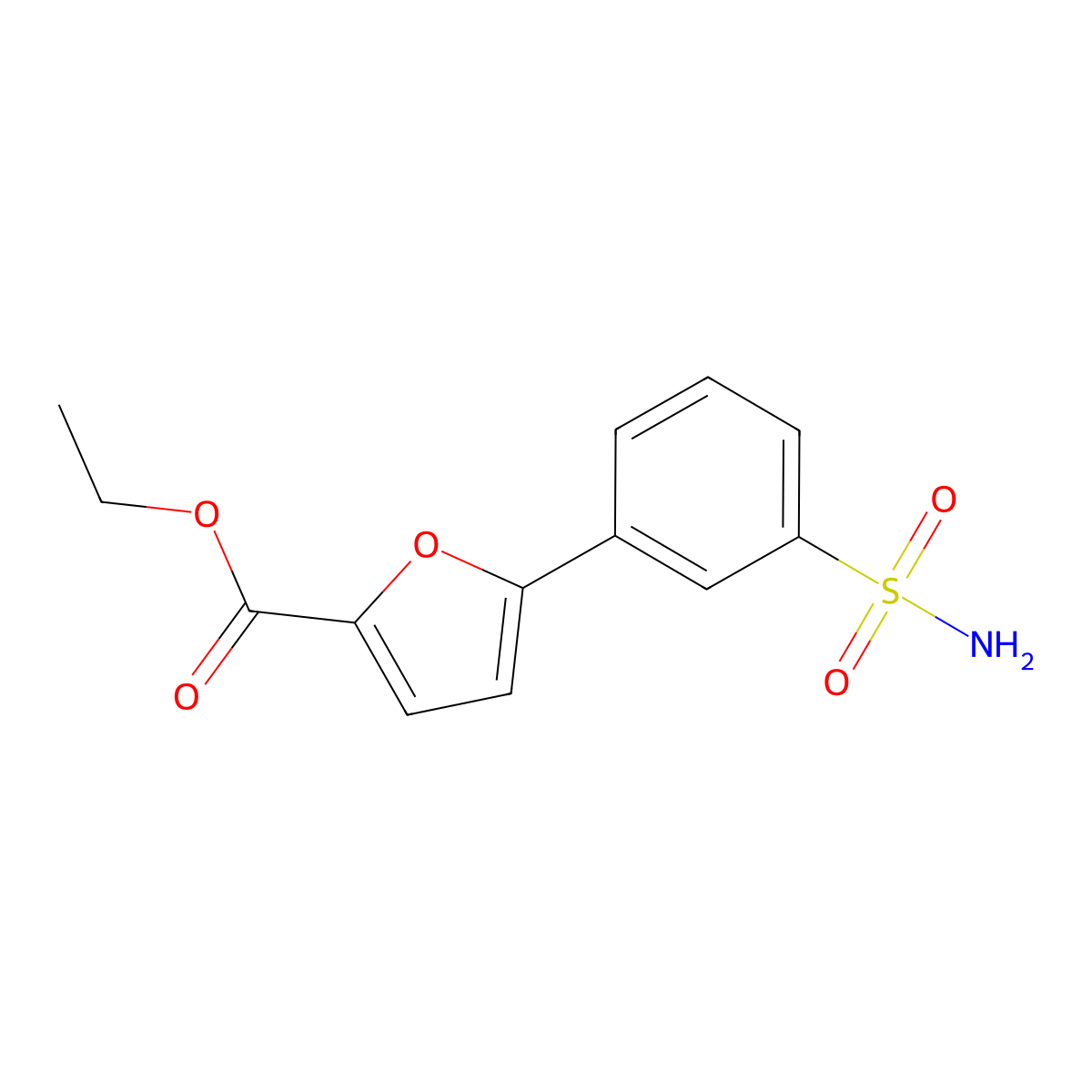 Ethyl 5-(3-sulfamoylphenyl)furan-2-carboxylate molecular structure, CAS 773135-57-2