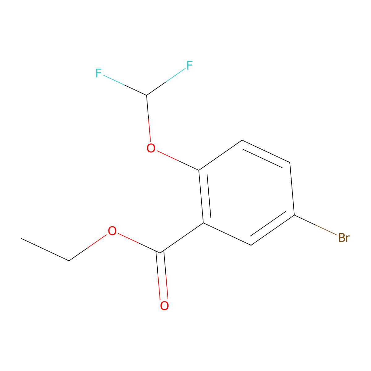 Ethyl 5-bromo-2-(difluoromethoxy)benzoate molecular structure, CAS 773135-60-7