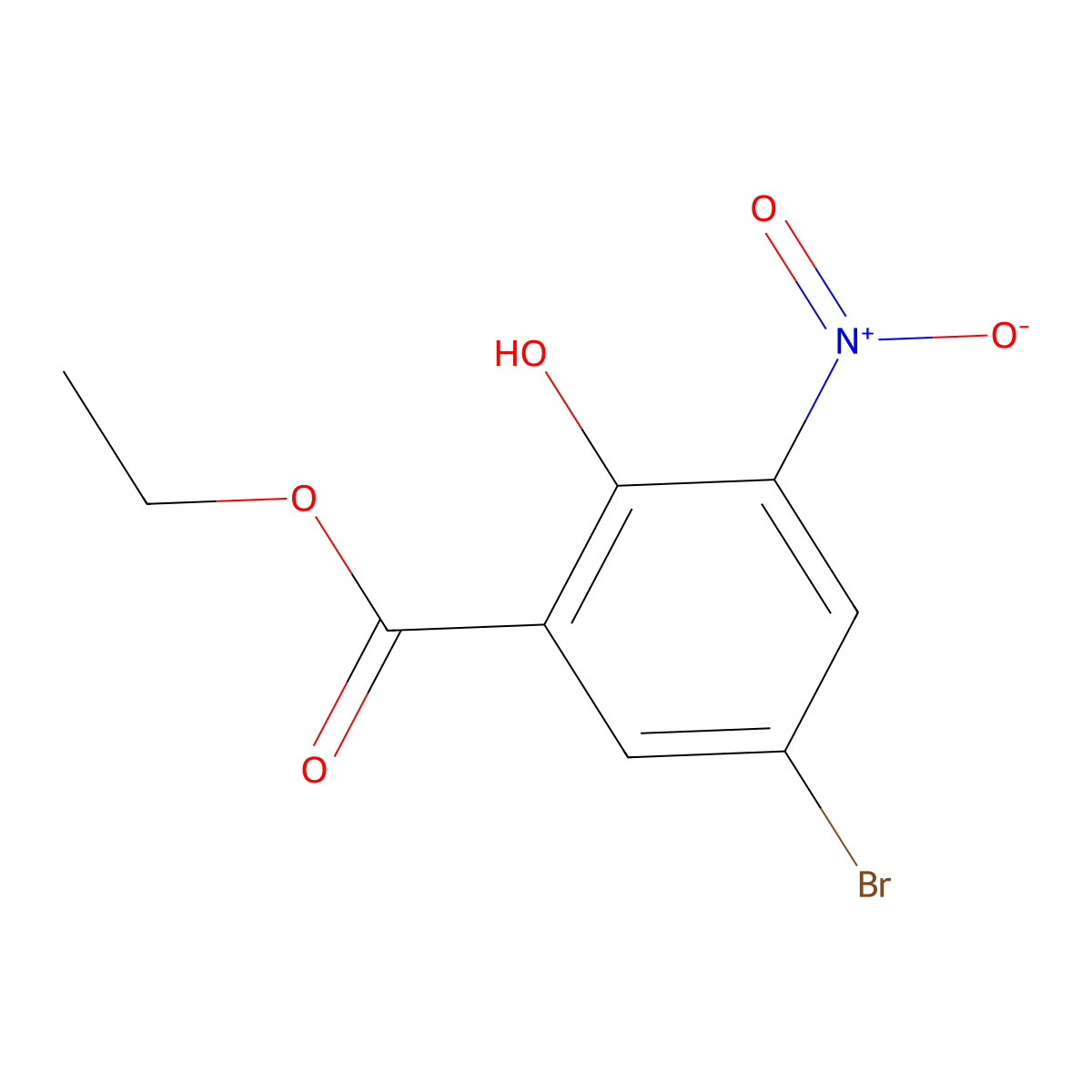 Ethyl 5-bromo-2-hydroxy-3-nitrobenzoate molecular structure, CAS 773136-20-2