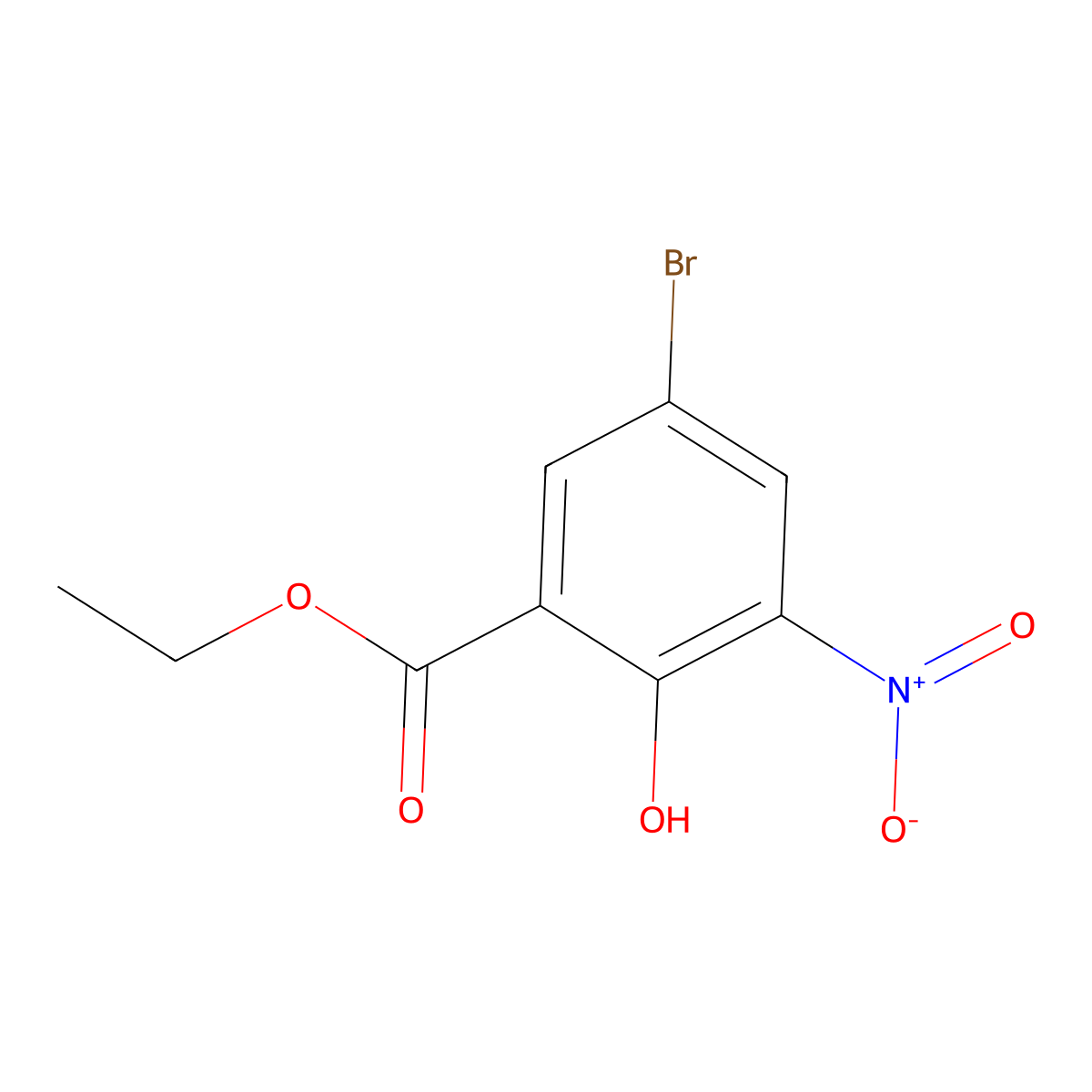Ethyl 5-bromo-2-hydroxy-3-nitrobenzoate molecular structure, CAS 773136-20-2