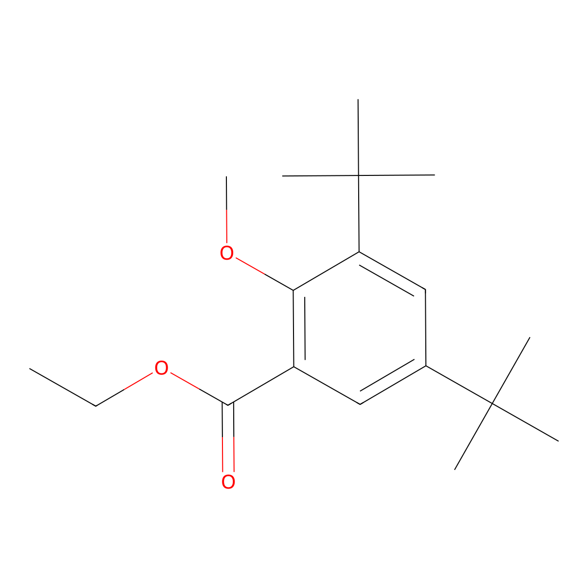 Ethyl 3,5-di-tert-butyl-2-methoxybenzoate molecular structure, CAS 773136-62-2