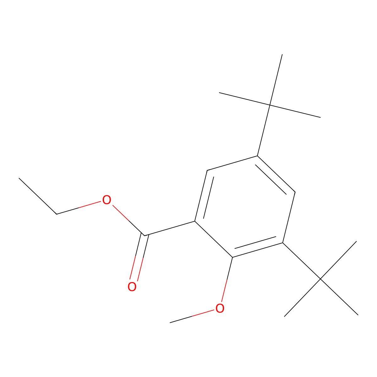Ethyl 3,5-di-tert-butyl-2-methoxybenzoate molecular structure, CAS 773136-62-2