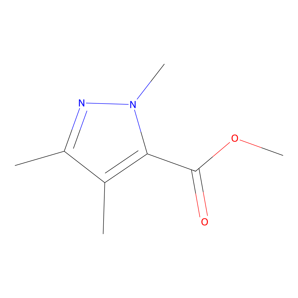 Methyl 1,3,4-trimethyl-1H-pyrazole-5-carboxylate molecular structure, CAS 773136-70-2