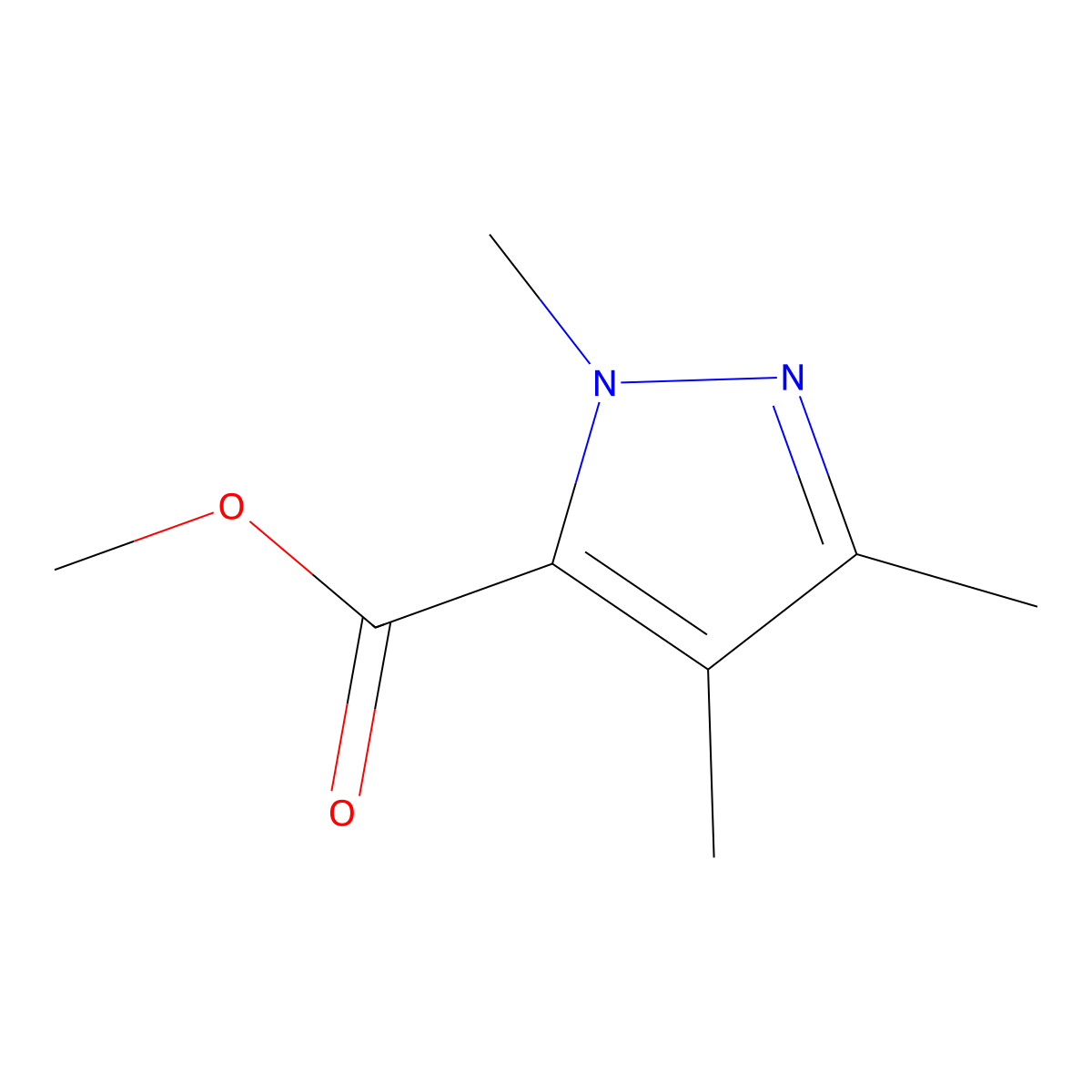 Methyl 1,3,4-trimethyl-1H-pyrazole-5-carboxylate molecular structure, CAS 773136-70-2