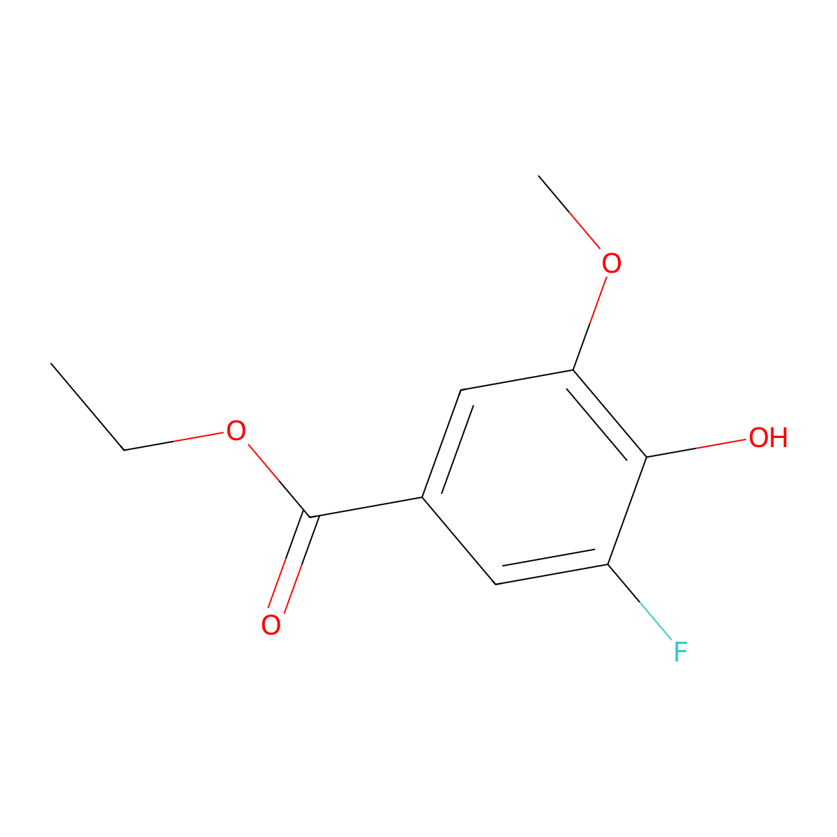 Ethyl 3-fluoro-4-hydroxy-5-methoxybenzoate molecular structure, CAS 773136-71-3
