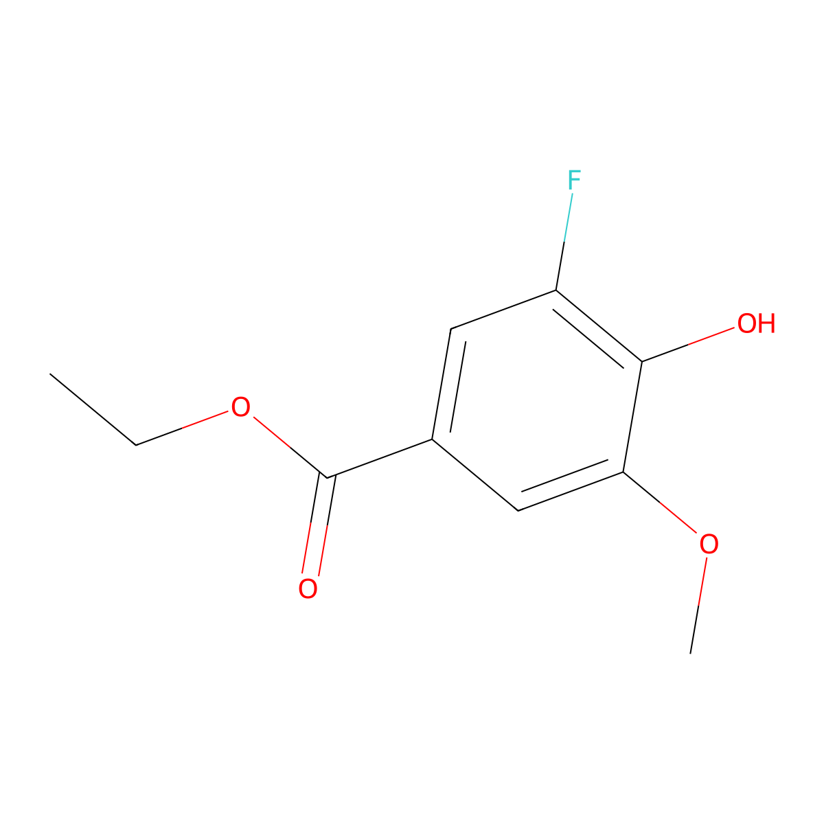 Ethyl 3-fluoro-4-hydroxy-5-methoxybenzoate molecular structure, CAS 773136-71-3