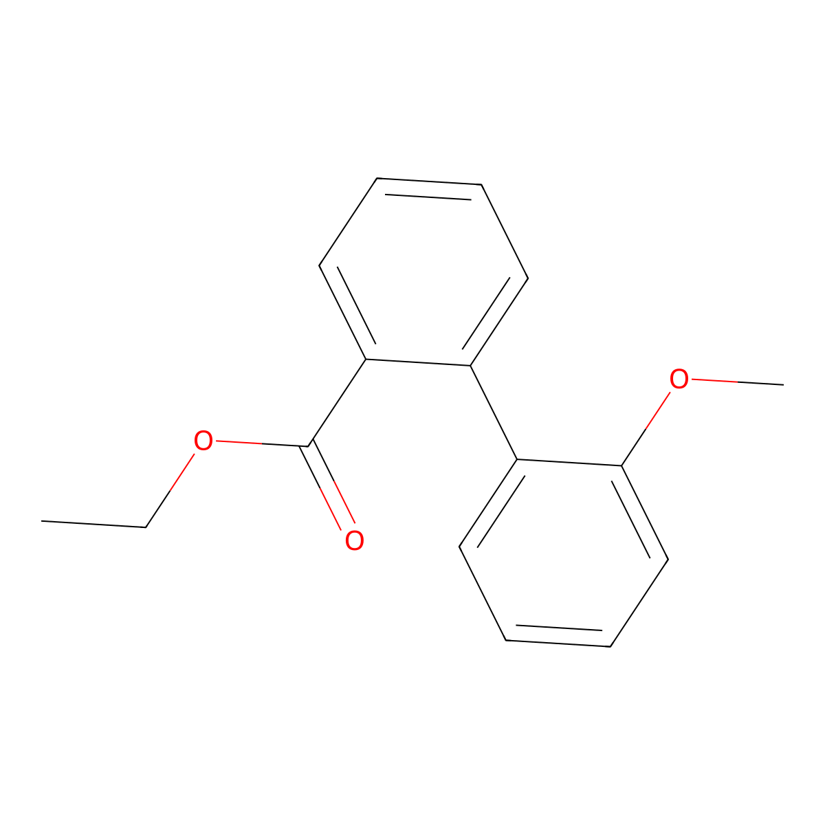 Ethyl 2'-methoxy[1,1'-biphenyl]-2-carboxylate molecular structure, CAS 773139-83-6