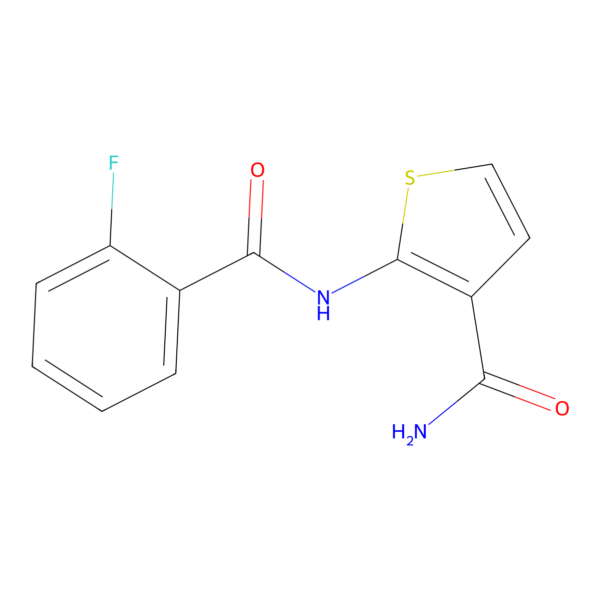 2-(2-Fluorobenzamido)thiophene-3-carboxamide molecular structure, CAS 773140-09-3